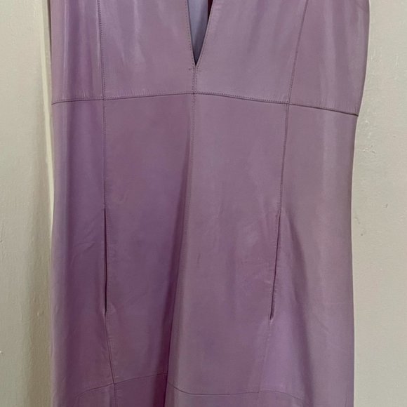 RARE Emilio Pucci Leather Lilac Shift Dress - Picture 11 of 13